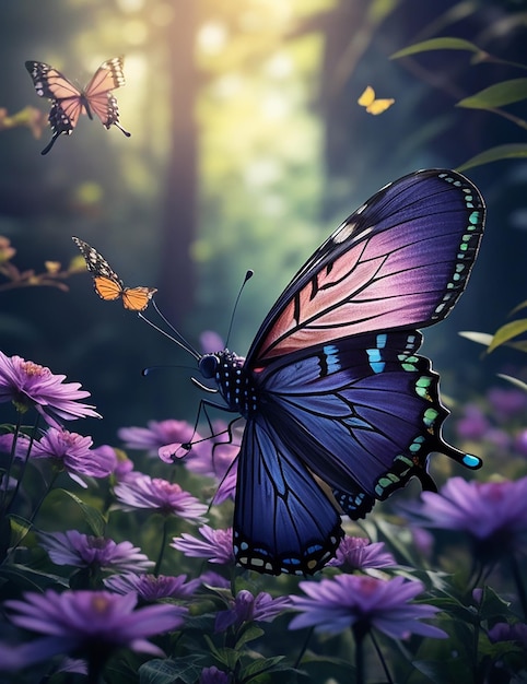 farfalla sullo sfondo del mondo delle fate