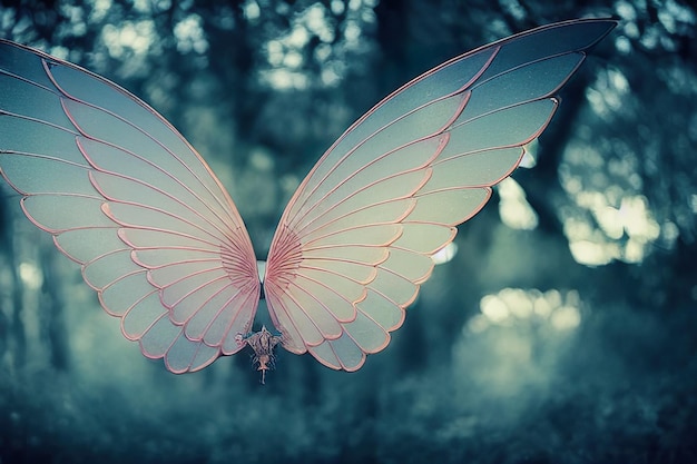 Farfalla volante rosa pastello