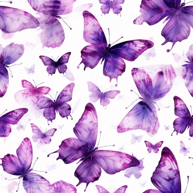 farfalle viola su uno sfondo bianco