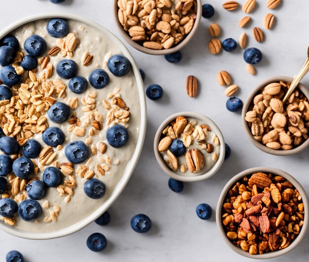 farina d'avena con mirtilli e frutta