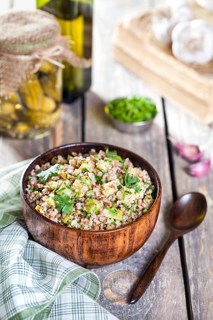 Farinata di grano saraceno con verdure