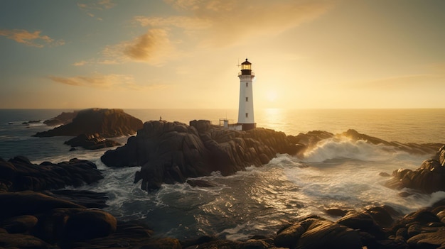 Faro che abbellisce l'isola isolata