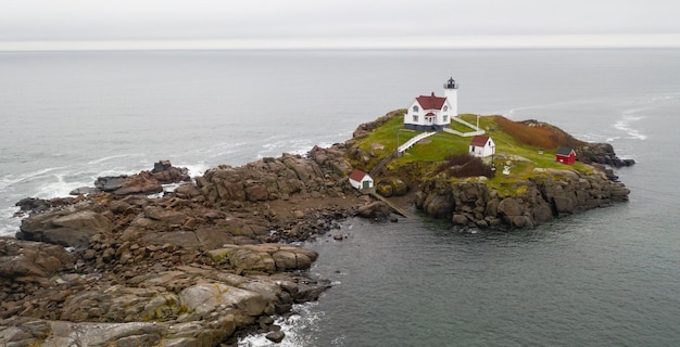 Faro di Cape Neddick Nubble Island Rock a York Maine