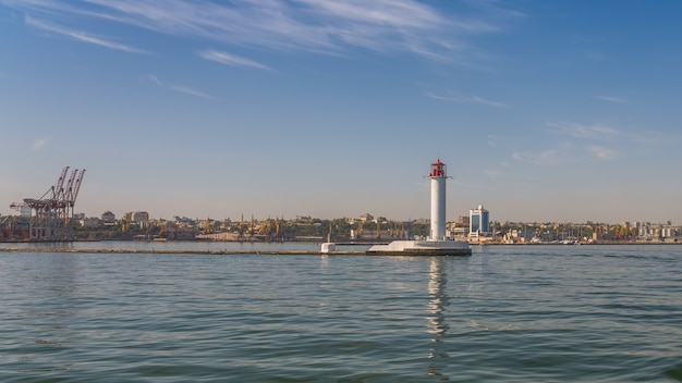 Faro di Vorontsov nel porto di Odessa Ucraina