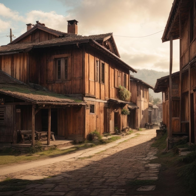 Fascino rustico svelato l'arte del degrado urbano in inchiostro e colore