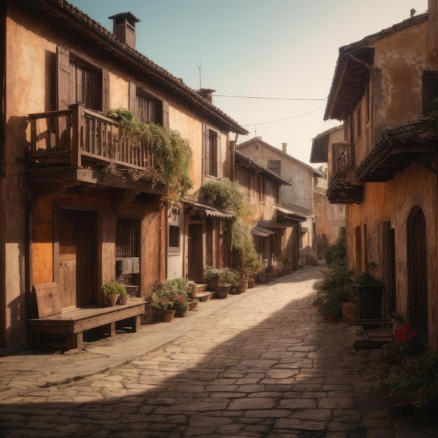 Fascino rustico svelato l'arte del degrado urbano in inchiostro e colore