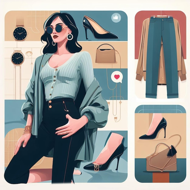 Fashion elegante Instagram social media post feed Quadrato rapporto di aspetto