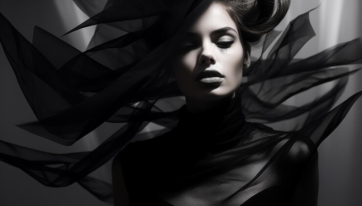 fashion peice a model wearing it in the style a fashion magazine photo shoot photografic