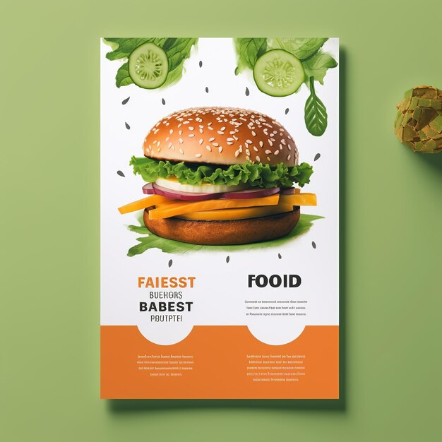 Fast food Flyer poster opuscolo brochure copertina design layout template in dimensione A4 Ai Generato