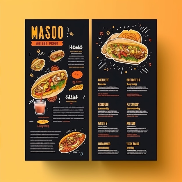 Fast food Flyer poster opuscolo brochure copertina modello di layout design in formato A4 Ai generato