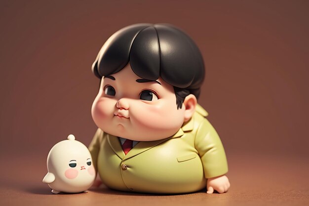 Fat Boy Cartoon Character Styling Anime Style Fat Wallpaper Background Model Character Rendering