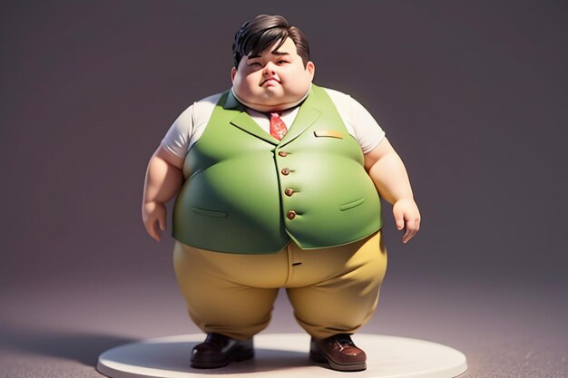 Fat Boy Cartoon Character Styling Anime Style Fat Wallpaper Background Model Character Rendering