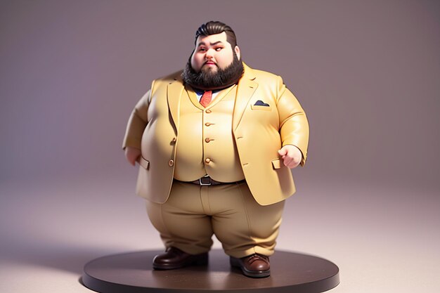 Fat Boy Cartoon Character Styling Anime Style Fat Wallpaper Background Model Character Rendering