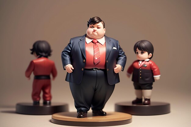 Fat Boy Cartoon Character Styling Anime Style Fat Wallpaper Sfondo Modello Rendering di personaggi