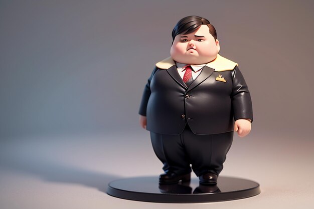 Fat Boy Cartoon Character Styling Anime Style Fat Wallpaper Sfondo Modello Rendering di personaggi