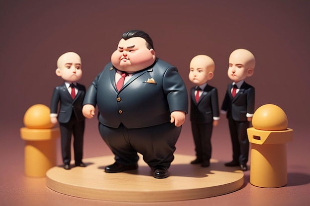 Fat Boy Cartoon Character Styling Anime Style Fat Wallpaper Sfondo Modello Rendering di personaggi