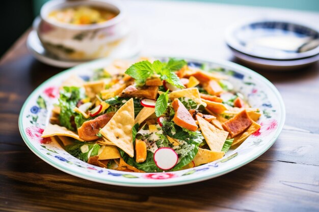 Fattoush in un piatto tradizionale del Medio Oriente