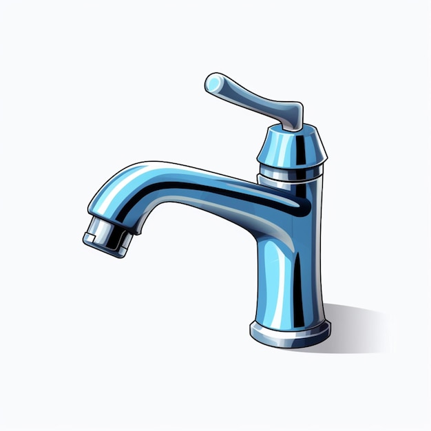 Faucet 2d cartone animato illustrato su sfondo bianco high qua