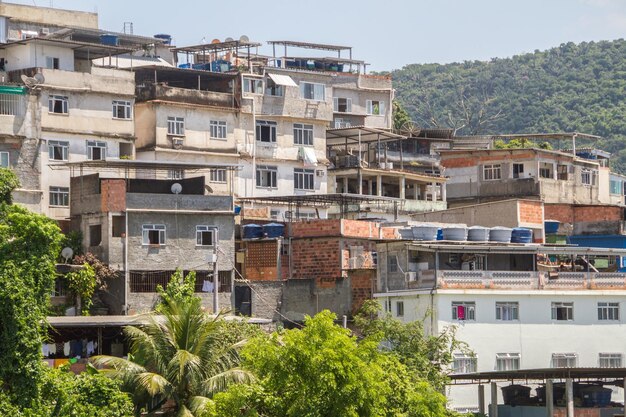 Favela della collina blu nel distretto di flamengo a Rio de Janeiro in Brasile