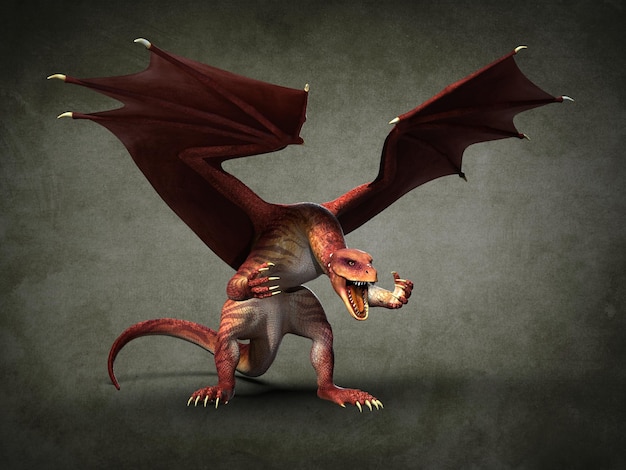 Favoloso drago volante. illustrazione 3D
