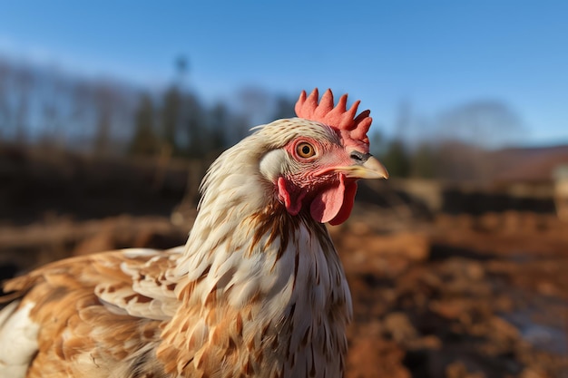 Feathered Marvel Intricati dettagli della maestosa gallina IA generativa