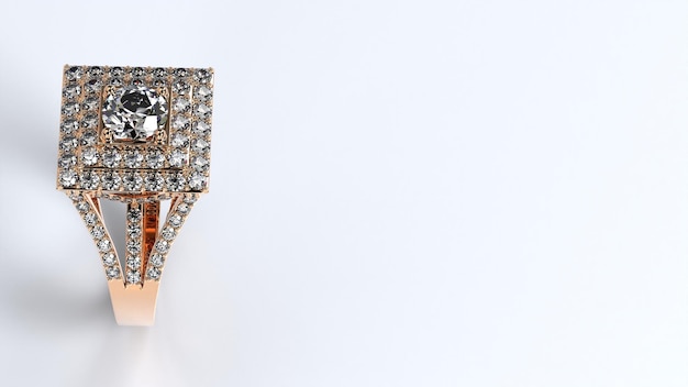 Fede nuziale oro argento diamante fidanzamento moda matrimonio pietra 3d rendering
