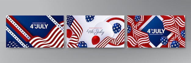 Felice 4 luglio USA Independence Day sfondo con bandiera nazionale americana Universal US American banner Illustrazione vettoriale Progettato per il Memorial day Festa del lavoro presentazione patriota elezione