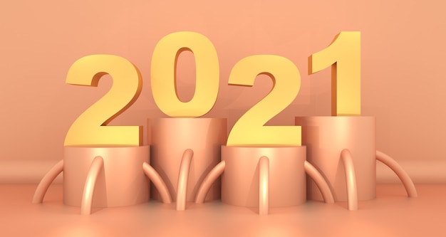 Felice anno di tasso 2021 biglietto di auguri con disegno astratto