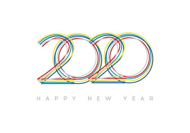 Felice anno nuovo 2020 Modern Bright 2020 Text Design Vector New Year illustration