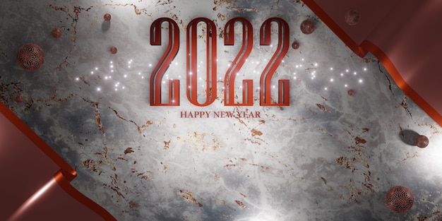 Felice anno nuovo 2022 natale e capodanno sfondo 3d illustrazione