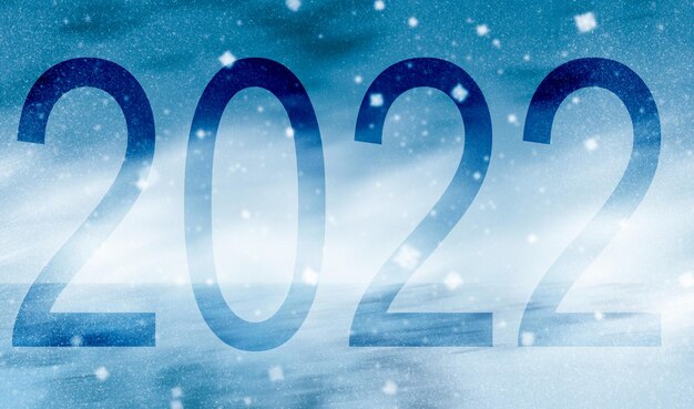 Felice anno nuovo 2022 scritto su sfondo isolato