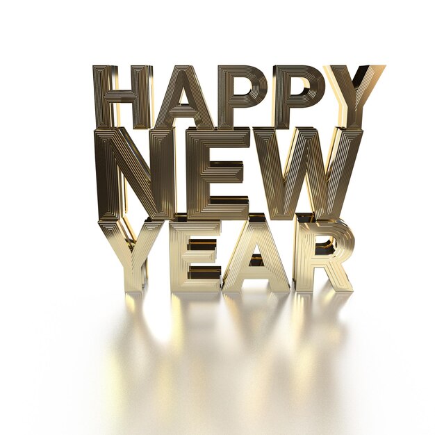 Felice anno nuovo 2024 banner con effetto testo dorato 3D