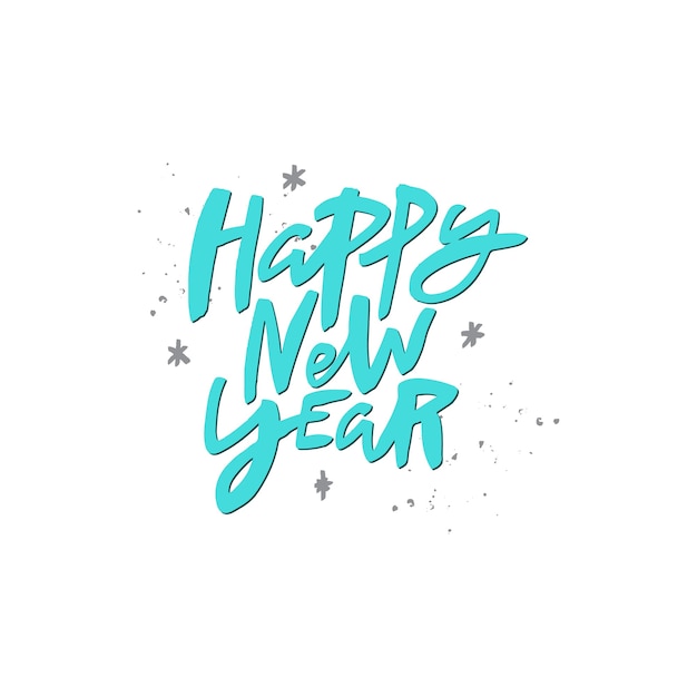 Felice anno nuovo pennello lettering Tipografia scritta a mano