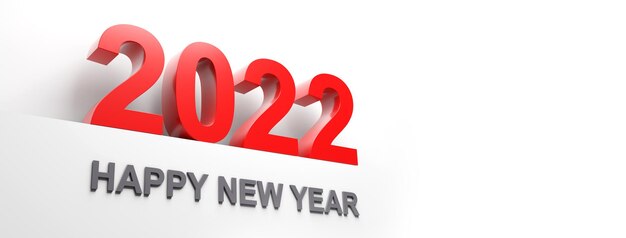 Felice Anno Nuovo Sfondo. Inizia al 2022. Illustrazione 3D