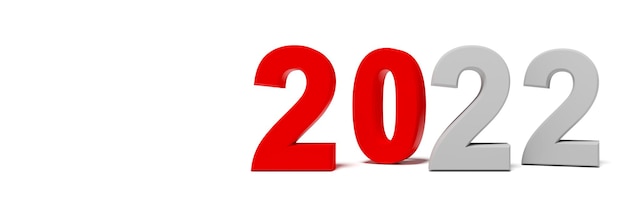 Felice Anno Nuovo Sfondo. Inizia al 2022. Illustrazione 3D