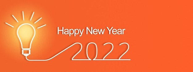 Felice Anno Nuovo Sfondo. Inizia al 2022. Illustrazione 3D