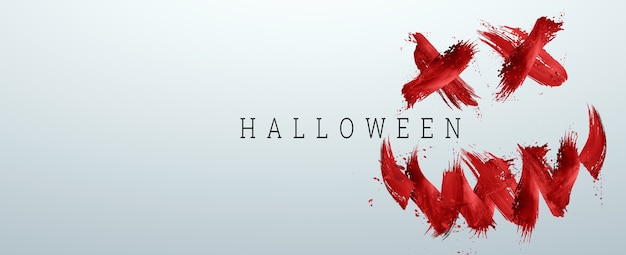 Felice banner di Halloween. Iscrizione di Halloween su un bianco