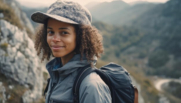 Felice bella giovane ragazza afroamericana