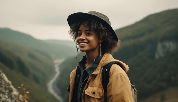 Felice bella giovane ragazza afroamericana