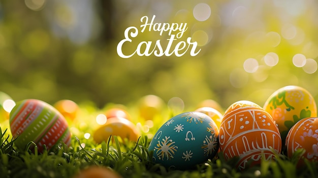 Felice biglietto di auguri di Pasqua per la celebrazione della Pasqua Decorazione festiva concetto di vacanza