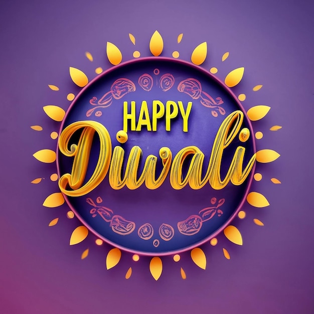 Felice biglietto di auguri Diwali con Diya generato da ai