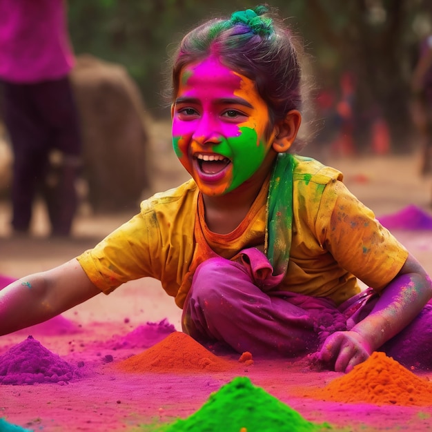 Felice celebrazione di Holi Foto