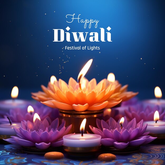 Felice diwali festival post design su instagram