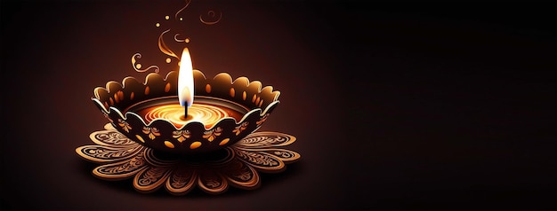 Felice Diwali Illustrazione di Diwali Diya generativa ai