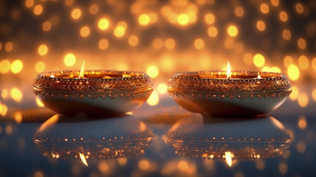 Felice Diwali sfondo illustrazione AI GenerativexA