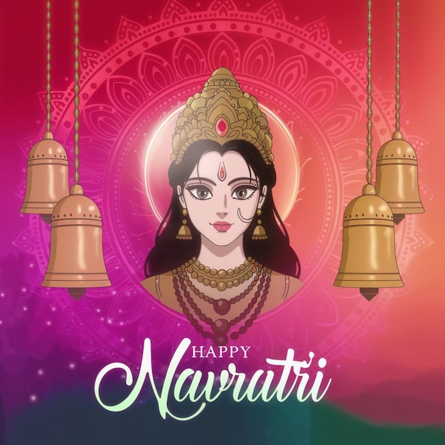 Felice Durga Puja e felice Navratri festa religiosa celebrazione sfondo