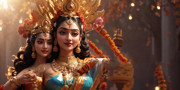 Felice Dussehra con la dea Durga