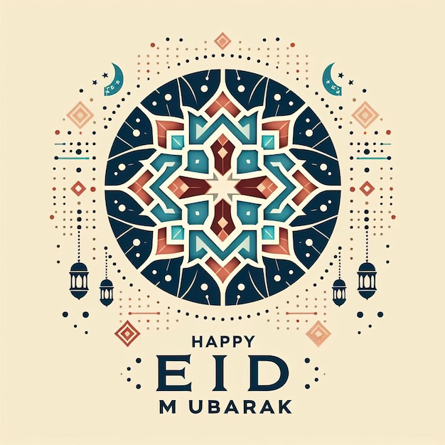 Felice Eid Mubarak Geometria sfondo di progettazione
