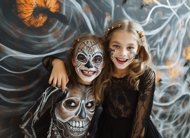 Felice festa di Halloween in costume spaventoso per bambini