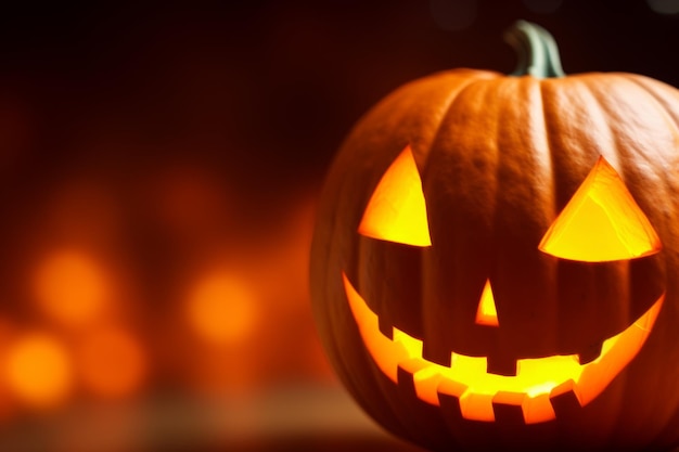 Felice festa di halloween jack o lantern zucca arancione spaventoso spettrale inquietante intaglio sorriso malvagio arrabbiato